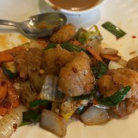 Salt & pepper vegan chicken — HIGHLY RECOMMEND, ABSOLUTE MUST HAVE💗 at Sampan in Frankfurt