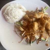 Crispy chicken in peanut sauce 🥜   at Sampan in Frankfurt