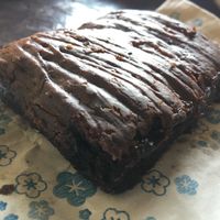 Healthy vegan brownie from avocado and banana  at FatCat in Pai