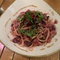Winter Pasta mit roter Beete und Nusspesto  at Casbah in Siegburg