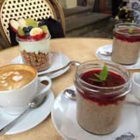 ";Special"; oatmeal : buckwheat with nut milk and raspberry topping  at Retro in Gdansk