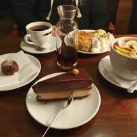 Awesome "monte" millet cake and chocolate truffle at Retro in Gdansk