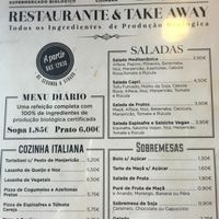 Menu at Bioescolha in Coimbra