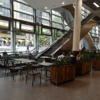 Seatings outside at EXKi - Midi in Brussels