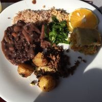 Some of the vegan options from the buffet. at Flor de Liz in Osasco