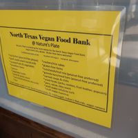 Vegan food bank drop off  at Nature's Plate in Denton