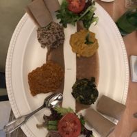 The vegan sampler platter for two. Amazing! at Queen of Sheeba in West Palm Beach