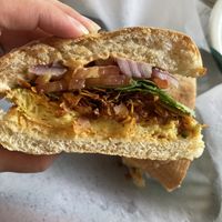 Vegan Just Egg breakfast sandwich  at Morning Brew - Kailua in Kailua