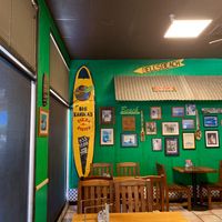 Indoor seating area at Big Kahuna's Pizza in Honolulu