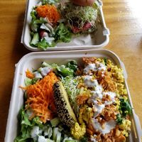 Da Scrambler (bottom) / kolossal burger (top) at Ai Love Nalo in Waimanalo