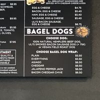 Vegan field toast bagel dogs! at Blazing Bagels in Bellevue