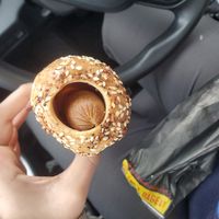 everything bagel dog at Blazing Bagels in Bellevue