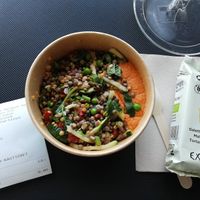 A medium salad, bread included (it was finished so I got corn crackers ) at BRU - EXKi - TA in Zaventem