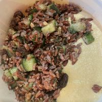 Red rice with hummus  at BRU - EXKi - TA in Zaventem