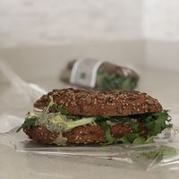 Take away humus sandwich  at EXKi - Wiegstraat in Antwerpen