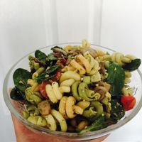 vegetarian pesto pasta  at Patten's on Bridge in Korumburra