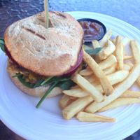 vegan lentil burger  at Patten's on Bridge in Korumburra