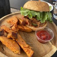Mushroom sandwich with yams at Cafe Gratitude in San Diego