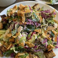 Shaved Brussel sprouts and kale salad at Cafe Gratitude in San Diego