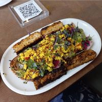 Avocado Toast with tofu scramble at Cafe Gratitude in San Diego
