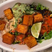 Yo Soy Mucho (rice bowl with added smoked tofu)   at Cafe Gratitude in San Diego