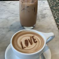 Iced mocha latte w/ cacao & raw honey  at Cafe Gratitude in San Diego