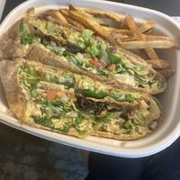 Yo soy fuerte-mushroom carnitas crunchwrap  at Cafe Gratitude in San Diego