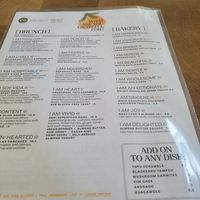 Menu at Cafe Gratitude in San Diego