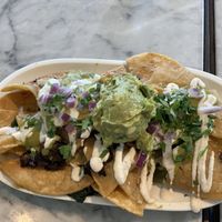 Chilaquiles w/ guac  at Cafe Gratitude in San Diego