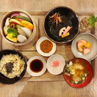 Steamed bamboo basket - wholefoods and so yum!  at Brown Rice ブラウンライス in Tokyo