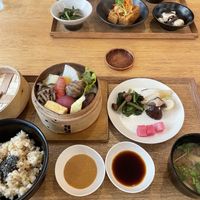 Steamed veggies teishoku  at Brown Rice ブラウンライス in Tokyo