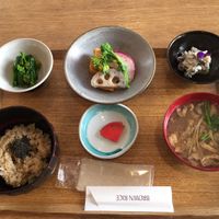 Special Meal of the day Sweet Soy Tofu at Brown Rice ブラウンライス in Tokyo