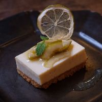Lemon tofu cake at Brown Rice ブラウンライス in Tokyo