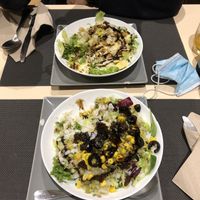 Spring salad and Waldorf salad at Bambú in Vigo
