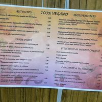 Menu at Bambú in Vigo