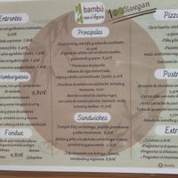 La carta (los extras son increíbles) at Bambú in Vigo