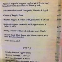 Menu at Bambú in Vigo