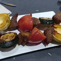Seitan + vegetable brochette at Bambú in Vigo