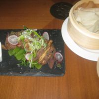 Mock duck pancakes (vegan) at Etnosvet in Prague