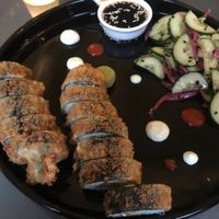 fried vegan sushi  at Etnosvet in Prague