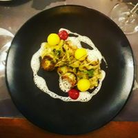 vegan mushroom scallops and leek at Etnosvet in Prague