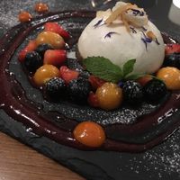 coconut vegan cheesecake at Etnosvet in Prague