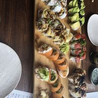 Cowgirl , Avo Kalyan, green goddess, shiitake to me , Thai hippie , VLT, Vegan black dragon,   at Blue Sushi Sake Grill in Denver