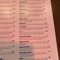 Vegan options on menu at Blue Sushi Sake Grill in Denver