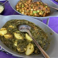 Chana massala and aloo palak  at The Rajpoute in Ornex