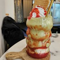 Matcha meets Ice Cream Strawberry at Eisschmiede - Manufaktur fur Genuss in Dusseldorf