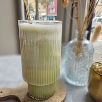 Matcha Latte with oat milk at Eisschmiede - Manufaktur fur Genuss in Dusseldorf