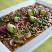 Mushroom aguachile  at Nümen in Merida