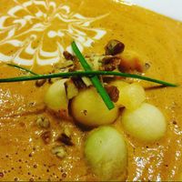 red pepper soup at Nümen in Merida