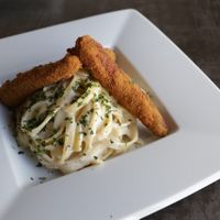 Vegan Fetuccini Alfredo at Nümen in Merida